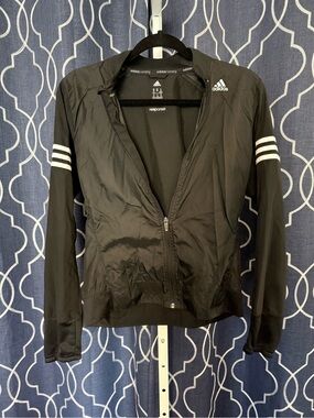 adidas Women's Black Lightweight Running Jacket Sz XS E5